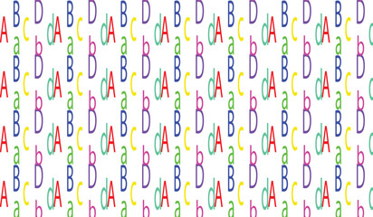 Colorful abstract pattern of overlapping letters and numbers in a repeating design isolated on white background silhouette