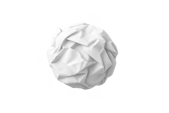 Crumpled white paper ball symbolizing mistake and frustration