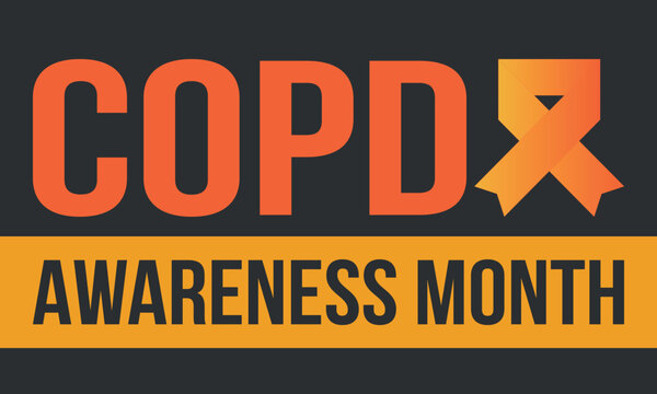 COPD Awareness Month in November. Chronic Obstructive Pulmonary Disease. Celebrated annual in United States. Medical health care and awareness design. Poster, card, banner and background. Vector