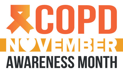 COPD Awareness Month in November. Chronic Obstructive Pulmonary Disease. Celebrated annual in United States. Medical health care and awareness design. Poster, card, banner and background. Vector