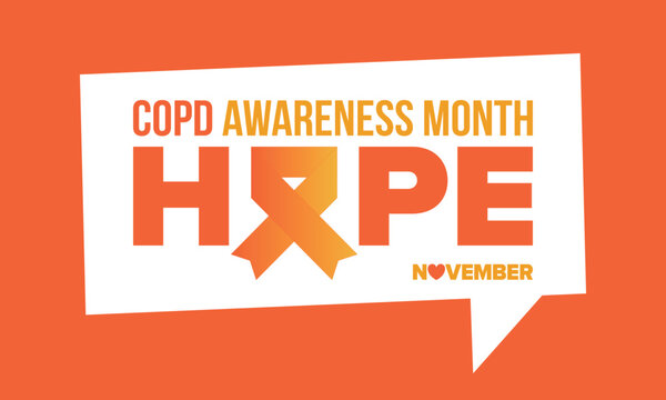 COPD Awareness Month in November. Chronic Obstructive Pulmonary Disease. Celebrated annual in United States. Medical health care and awareness design. Poster, card, banner and background. Vector