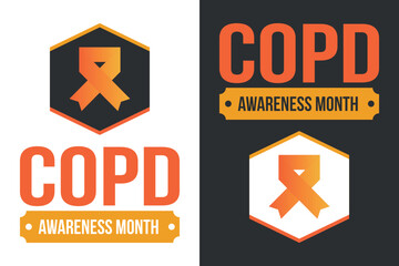 COPD Awareness Month in November. Chronic Obstructive Pulmonary Disease. Celebrated annual in United States. Medical health care and awareness design. Poster, card, banner and background. Vector