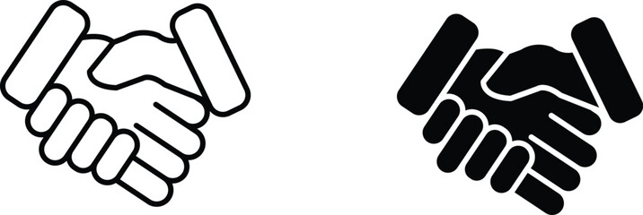 Obraz premium handshaking icon vector graphic illustration with white background flat hand made icon fill icon .