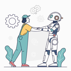 Human and robot handshake