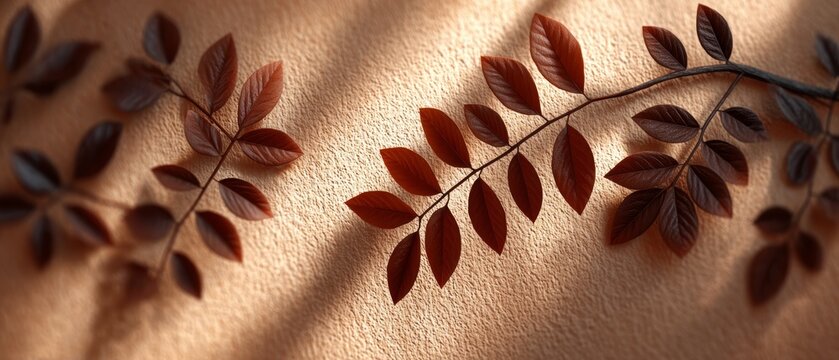 Gently blurred leaf shadow overlay in sunlight nature scene high fidelity environment