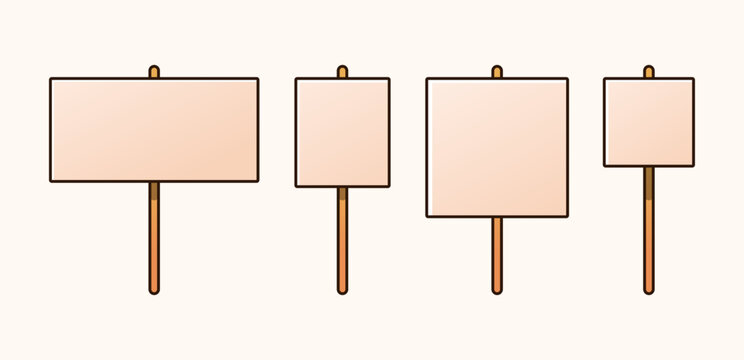 Colorful vector protest board and demonstration sign collection for campaign and awareness design