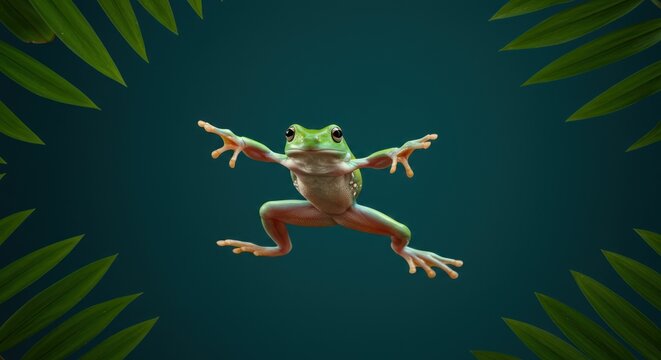 green frog of the water