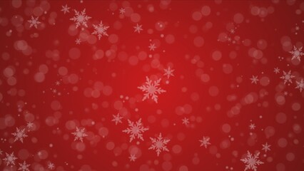 Snowflakes christmas background. Subtle flying snow flakes and stars on christmas red background. Beautifully illustration beautiful backgrounds.