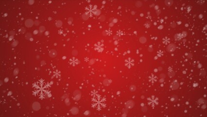 Snowflakes christmas background. Subtle flying snow flakes and stars on christmas red background. Beautifully illustration beautiful backgrounds.
