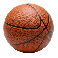 Close up shot of an orange basketball with black lines on a dark background transparent background, png
