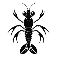 Marine Mantis Shrimp Logo Design in Minimal Silhouette Style