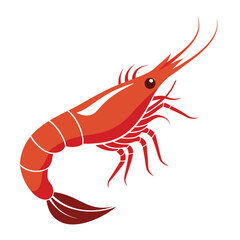 Shrimp Logo Design in Minimal Silhouette Style