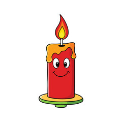 Christmas candle cartoon style vector art (2).eps