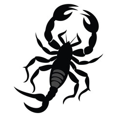 Scorpion Logo Design in Minimal Silhouette Style