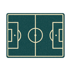 Minimalist Textured Soccer Football Field Pitch Icon on Black Background