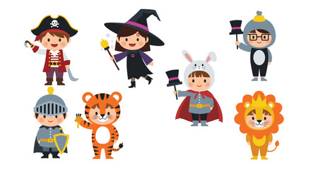 Obraz premium Children in Halloween costumes smiling and posing for the camera.