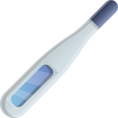 Digital Medical Thermometer With Blue Display Screen And Gray Casing Isolated On White Background For Health Monitoring