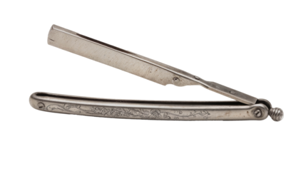 History of the Ockham razor  isolated on white background