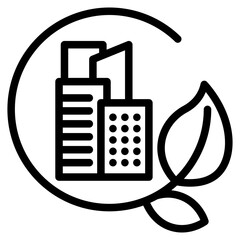 Green city icon in vector illustration