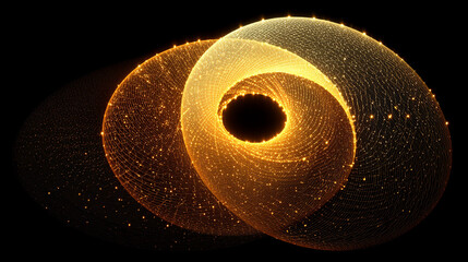 abstract orange spiral glowing brightly, symbolizing focus, energy, and concentration on a dark background, creating a captivating and dynamic visual effect.