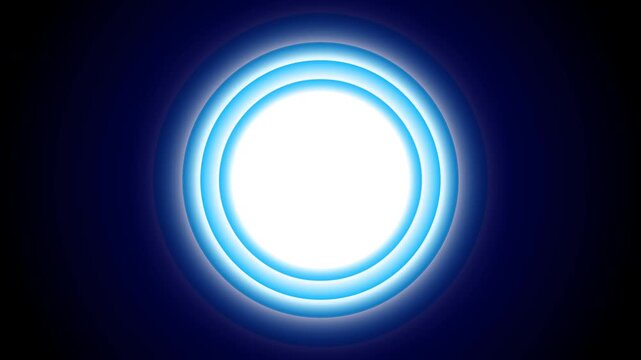 Glow effect animate light wave transition black background. Blue motion graphic circle center. Effect light beam. social media