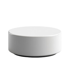 A simple white cylindrical platform against a stark black background view transparent background, png