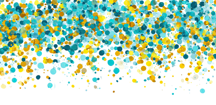 Colorful abstract artwork of overlapping circles, various sizes and colors, floating on black