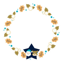 クリスマスリースのイラスト
