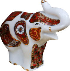 porcelain elephant on transparent background