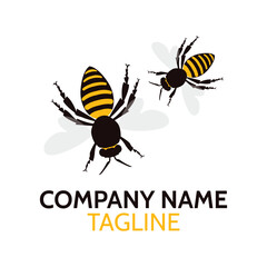 Bee Logo. Flat bee icon design. Company and business symbol template