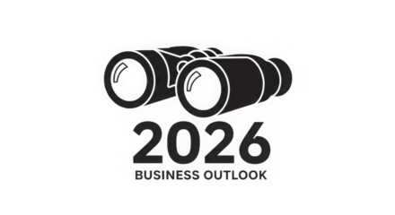 Business Outlook 2026 Future Vision With Binoculars Icon