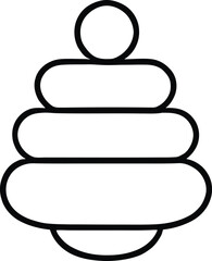 Minimalist geometric stacked shapes icon in clean line art for modern design and visual projects