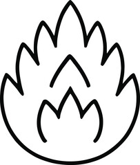 Mystical flame line art symbol representing transformation, energy, and spiritual vitality