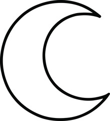 Elegant crescent moon outline symbolizing night, dreams, and celestial harmony in minimalist design