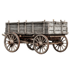 Obraz premium A wooden wagon with a wooden wheel