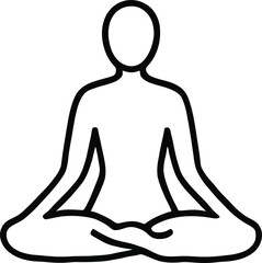 Tranquil minimalist outline of a person in lotus meditation for mindful living and inner harmony