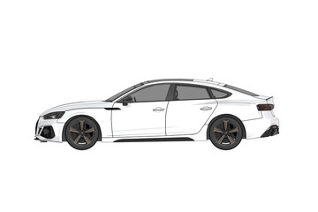 car isolated on transparent background, 3d illustration, cg render