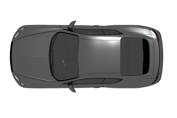 car isolated on transparent background, 3d illustration, cg render