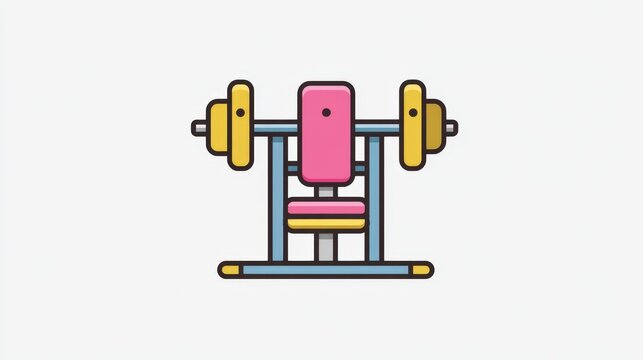 A colorful vector flat design of a chest press machine - Powered by Adobe