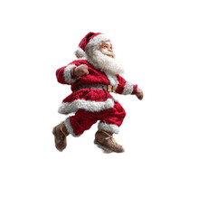 A santa claus figure is walking on a rope
