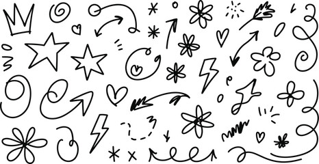 Obraz premium Hand drawn doodle elements sketch illustration