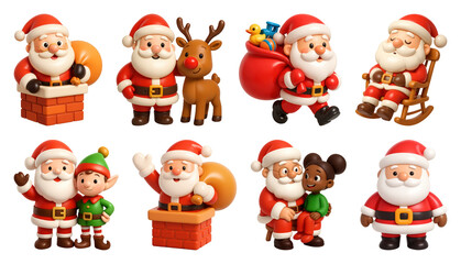 PNG Santa Claus festive joy, element set on transparent background