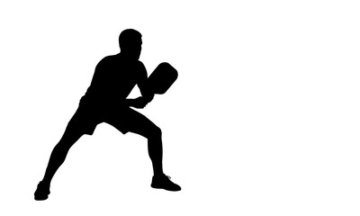 Pickleball Player Silhouette Vector Sport Athlete with Paddle Illustration