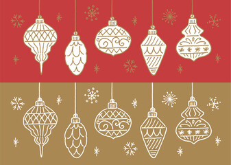 手描きのペン画のオーナメント