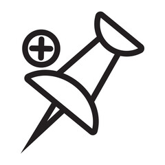 Push pin icon map marker location symbol for pinning notes reminders and navigation vector illustration