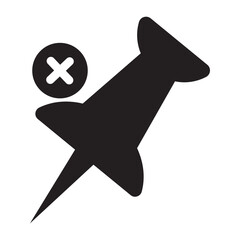 Push pin icon map marker location symbol for pinning notes reminders and navigation vector illustration