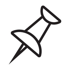 Push pin icon map marker location symbol for pinning notes reminders and navigation vector illustration