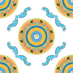 Boho ornament. seamless tribal traditional ethnic majolica pattern for textiles, rugs, wallpaper