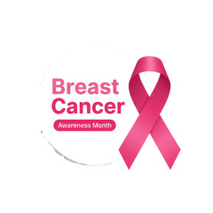 Breast Cancer Awareness Month Pink Ribbon Symbolizing Hope and Support for Women