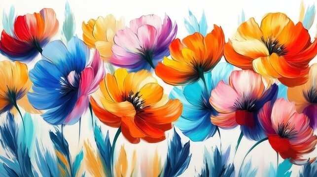 Vibrant Watercolor Flowers - Powered by Adobe
